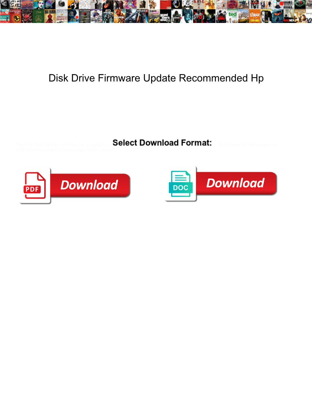 Disk Drive Firmware Update Recommended Hp