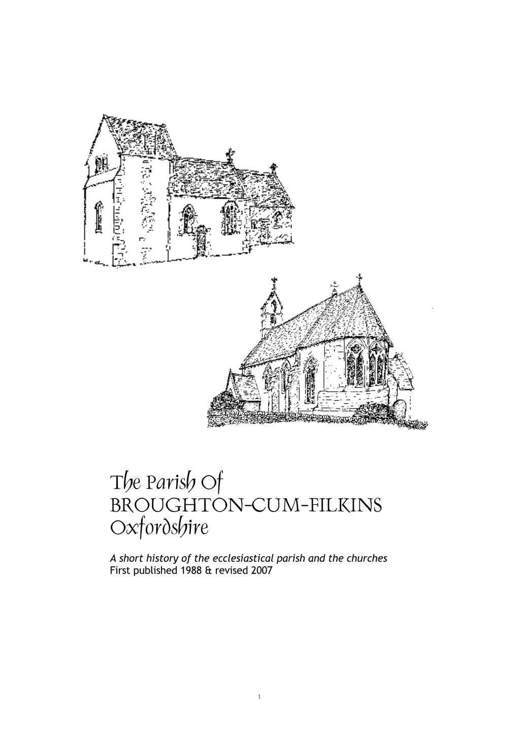 The Parish of BROUGHTON-CUM-FILKINS Oxfordshire