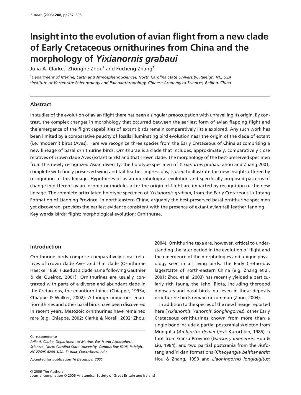 Insight Into the Evolution of Avian Flight from a New Clade of Early