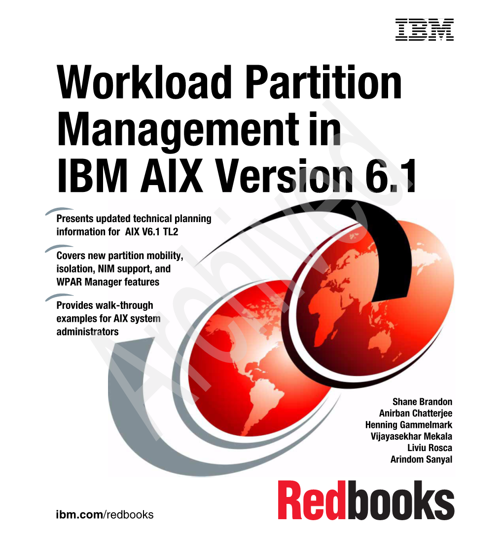 AIX Workload Partition Management in IBM AIX Version