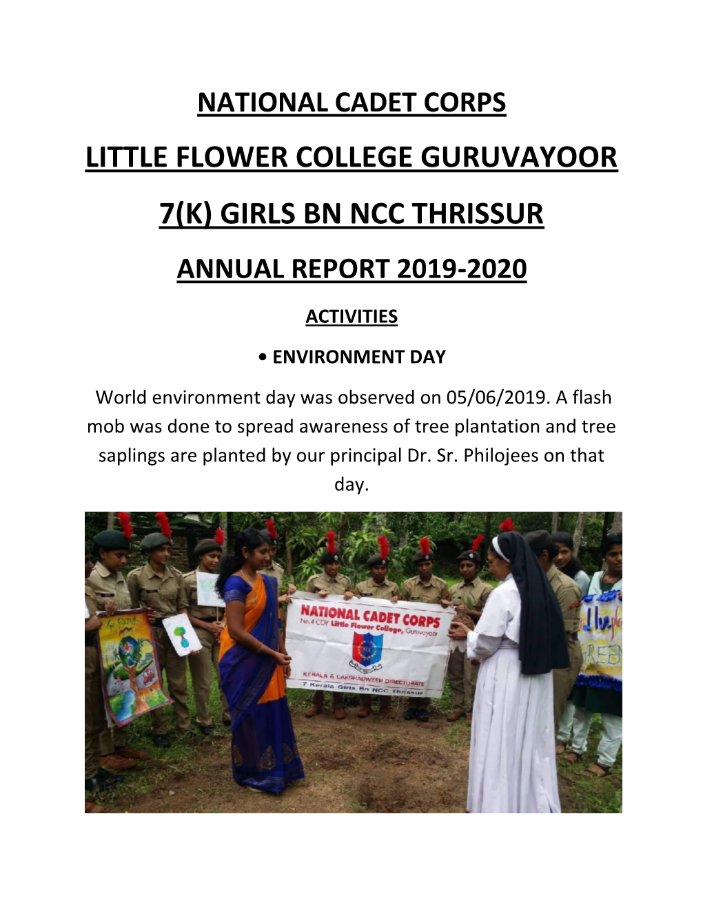 Girls Bn Ncc Thrissur Annual Report 2019-2020