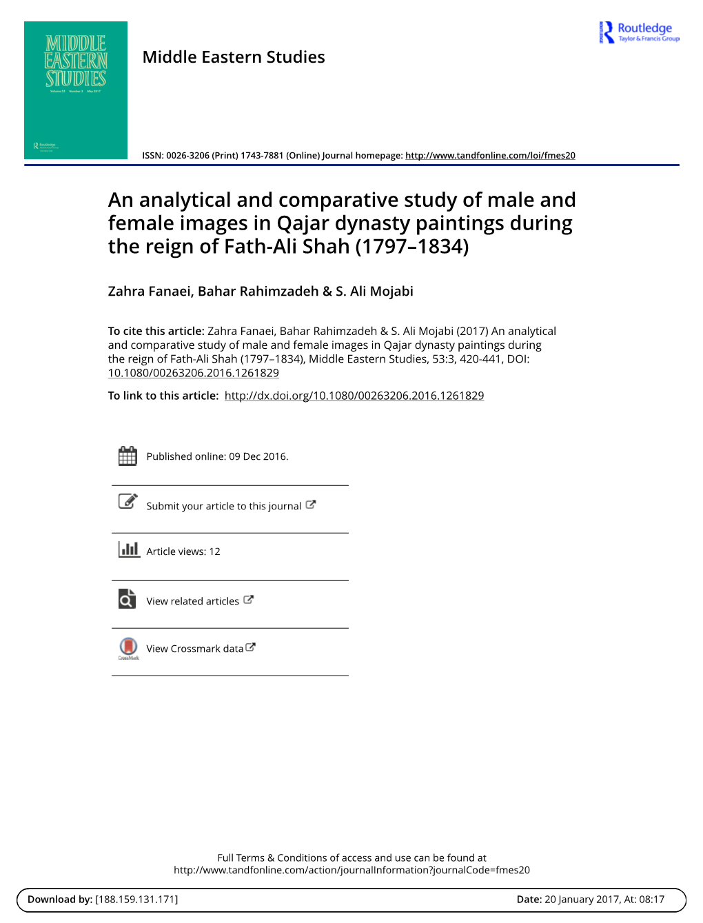 An Analytical and Comparative Study of Male and Female Images in Qajar Dynasty Paintings During the Reign of Fath-Ali Shah (1797–1834)