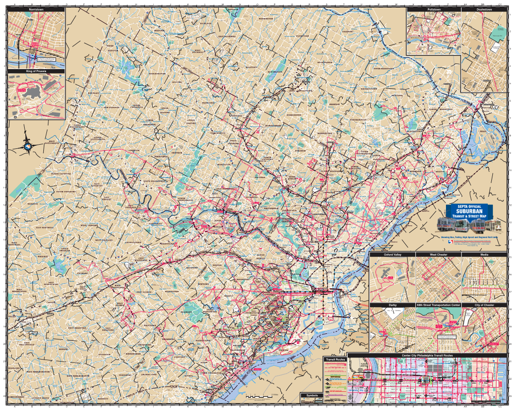 SEPTA Suburban St & Transit Map Web 2021