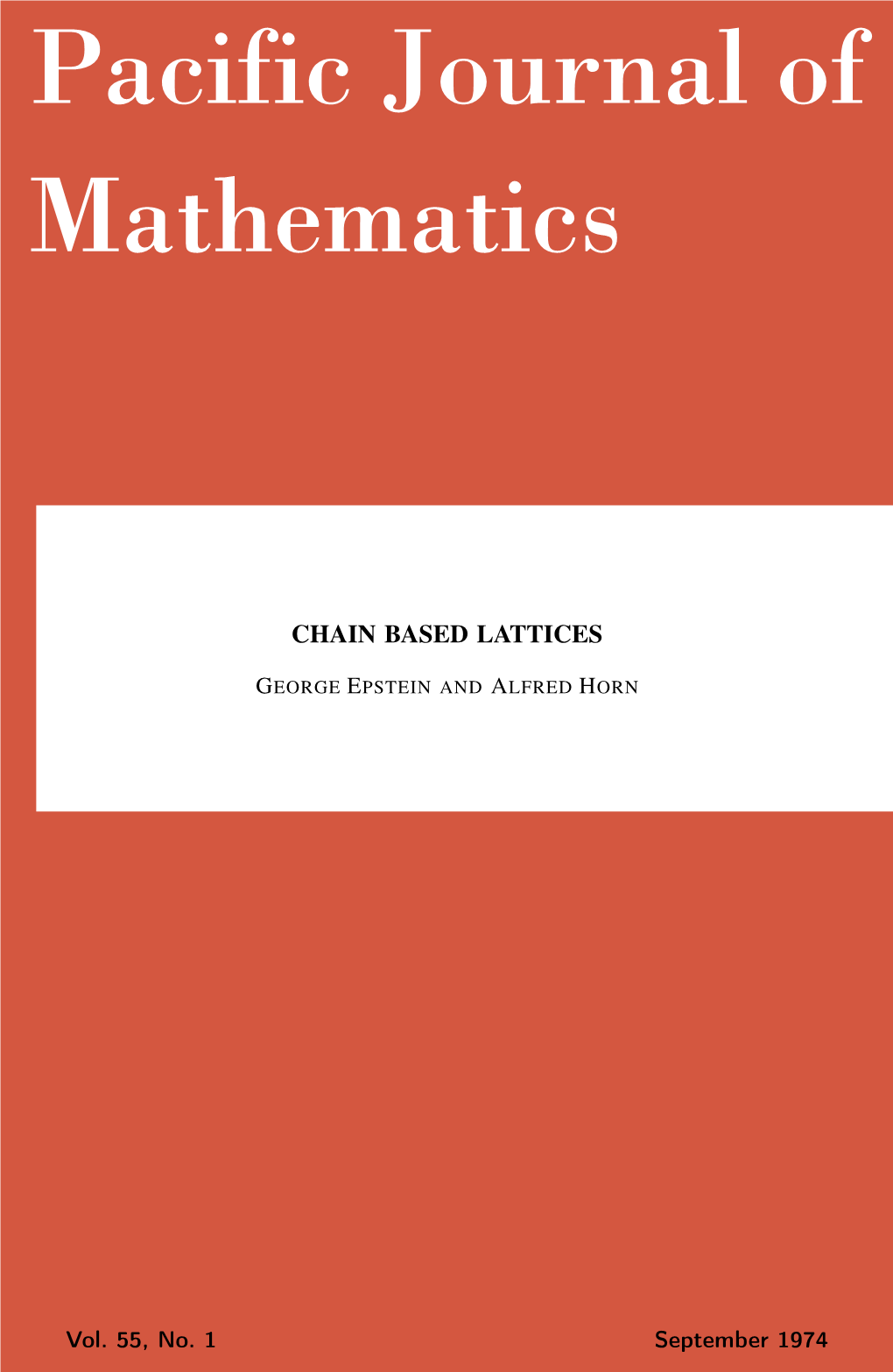 Chain Based Lattices