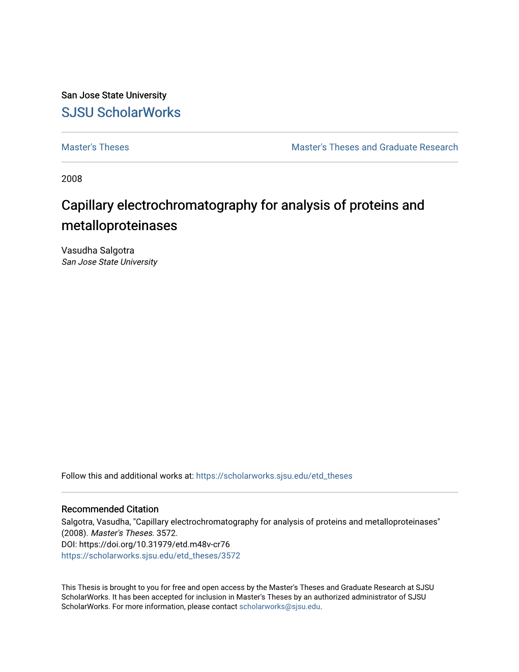 Capillary Electrochromatography for Analysis of Proteins and Metalloproteinases