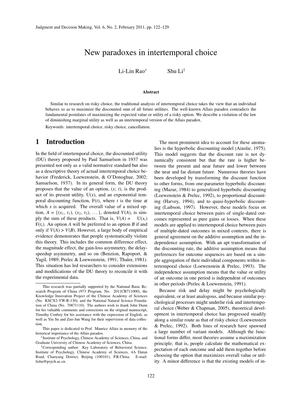 New Paradoxes in Intertemporal Choice