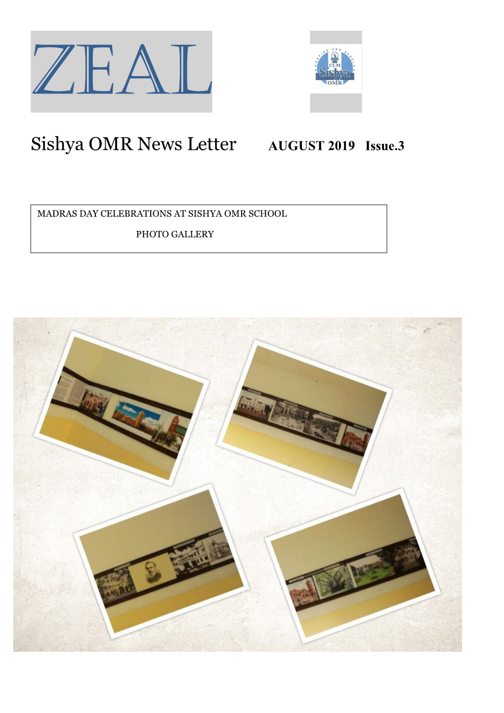 Sishya OMR News Letter AUGUST 2019 Issue.3