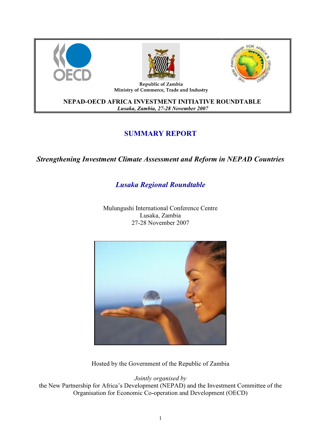SUMMARY REPORT Strengthening Investment Climate Assessment