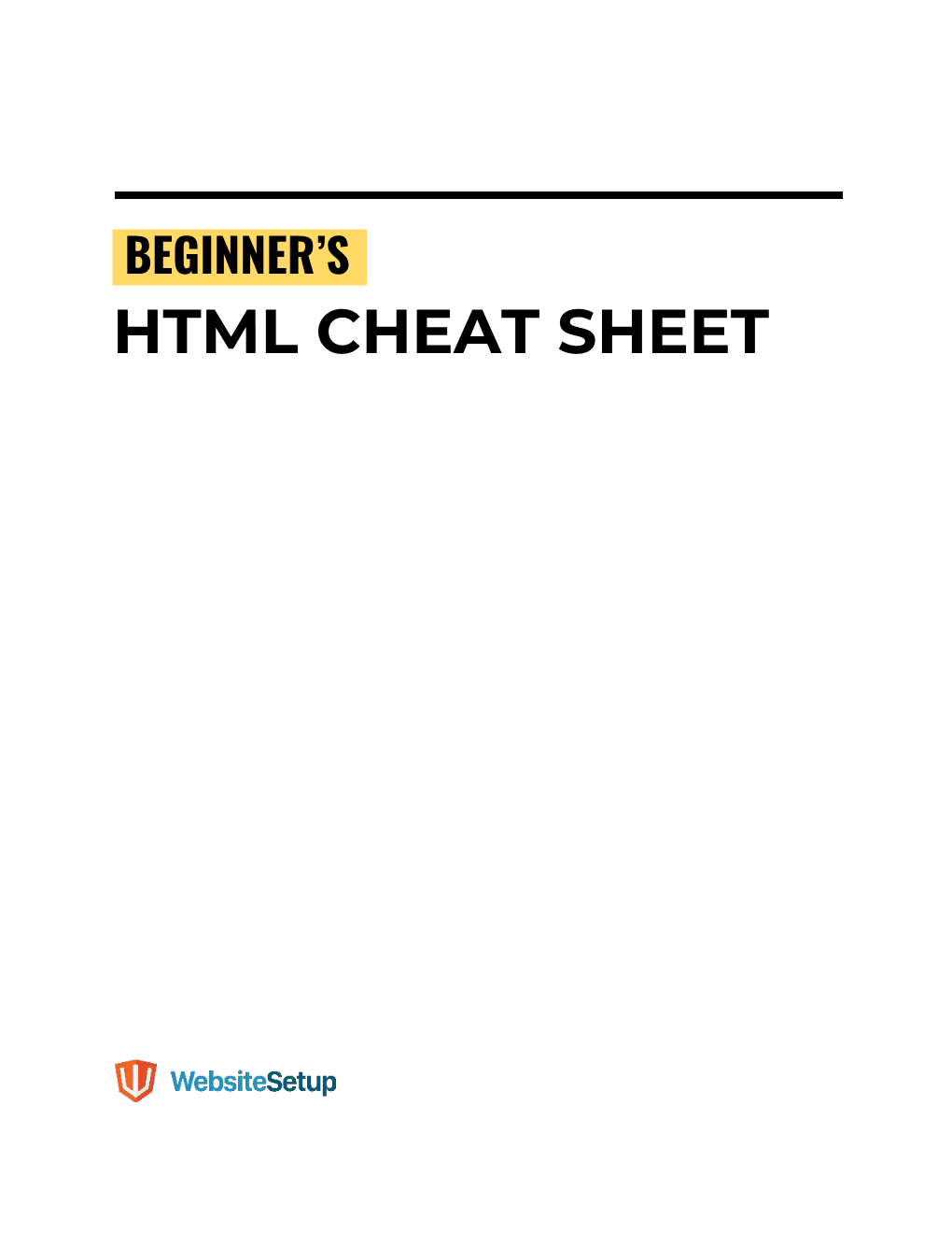 Html Cheat Sheet