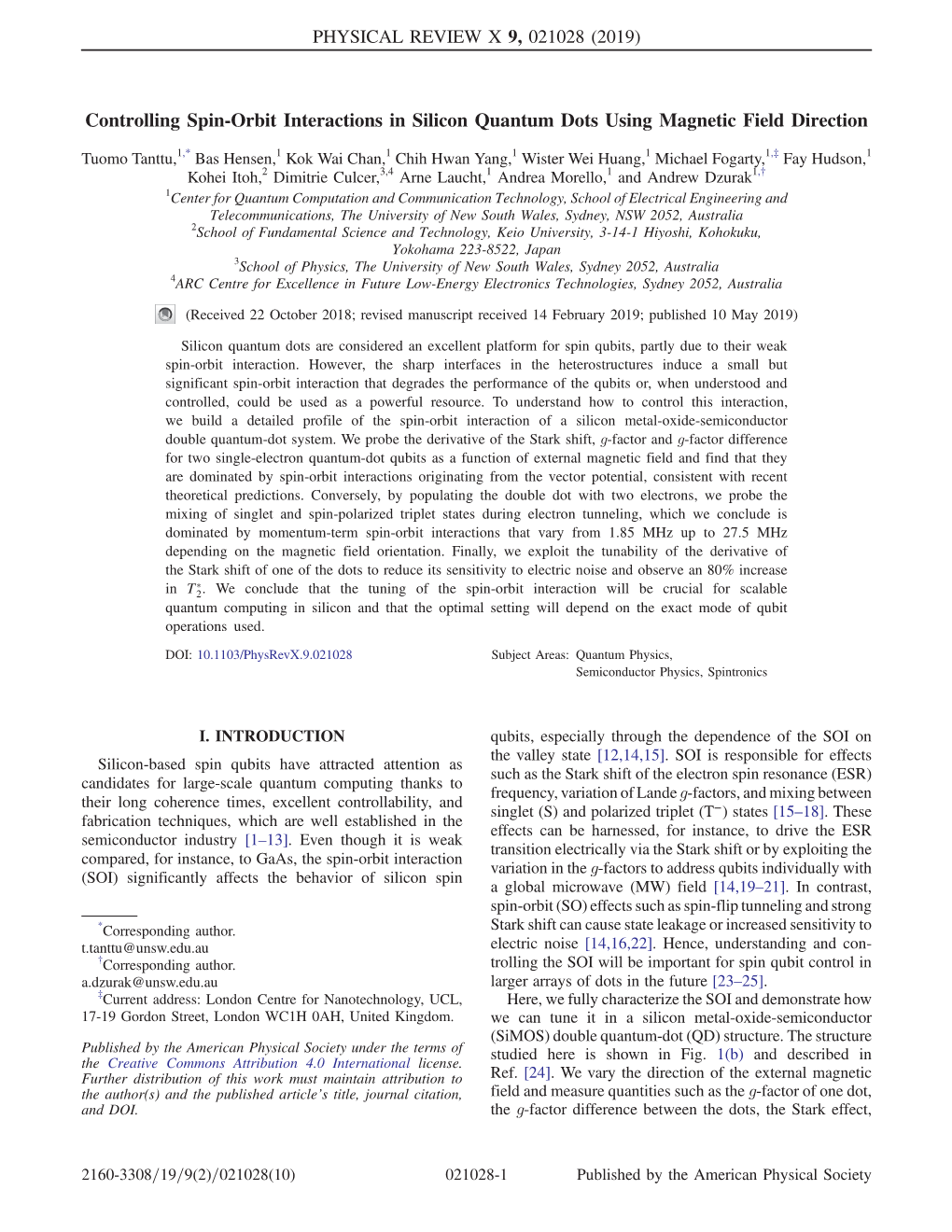 Controlling Spin-Orbit Interactions in Silicon Quantum Dots Using Magnetic Field Direction