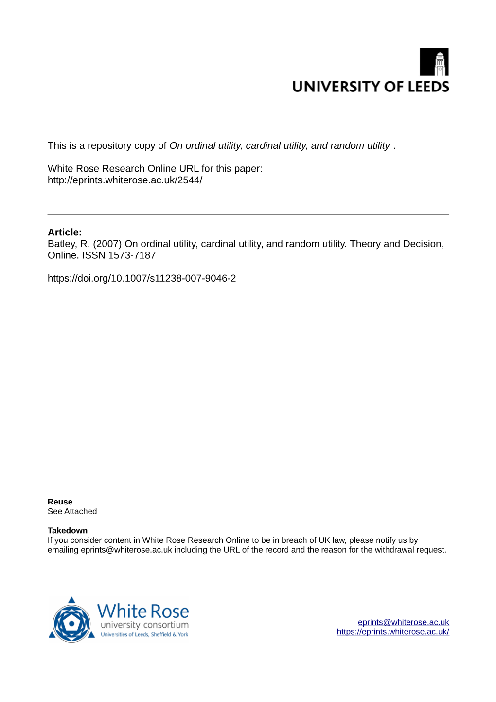 On Ordinal Utility, Cardinal Utility, and Random Utility