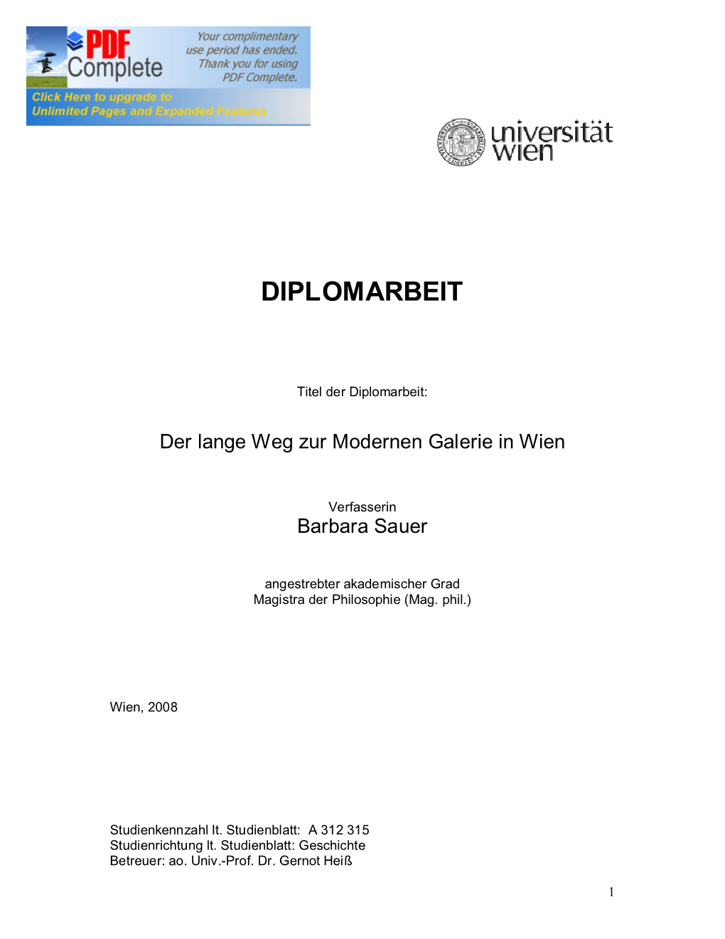 Diplomarbeit