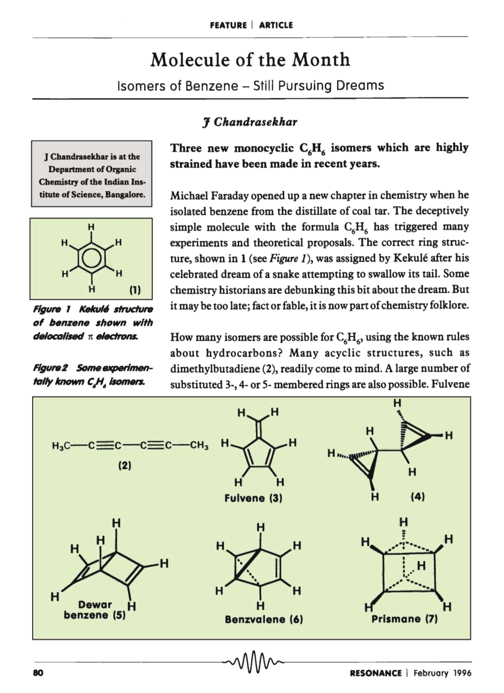 Molecule of the Month Isomers of Benzene - Still Pursuing Dreams