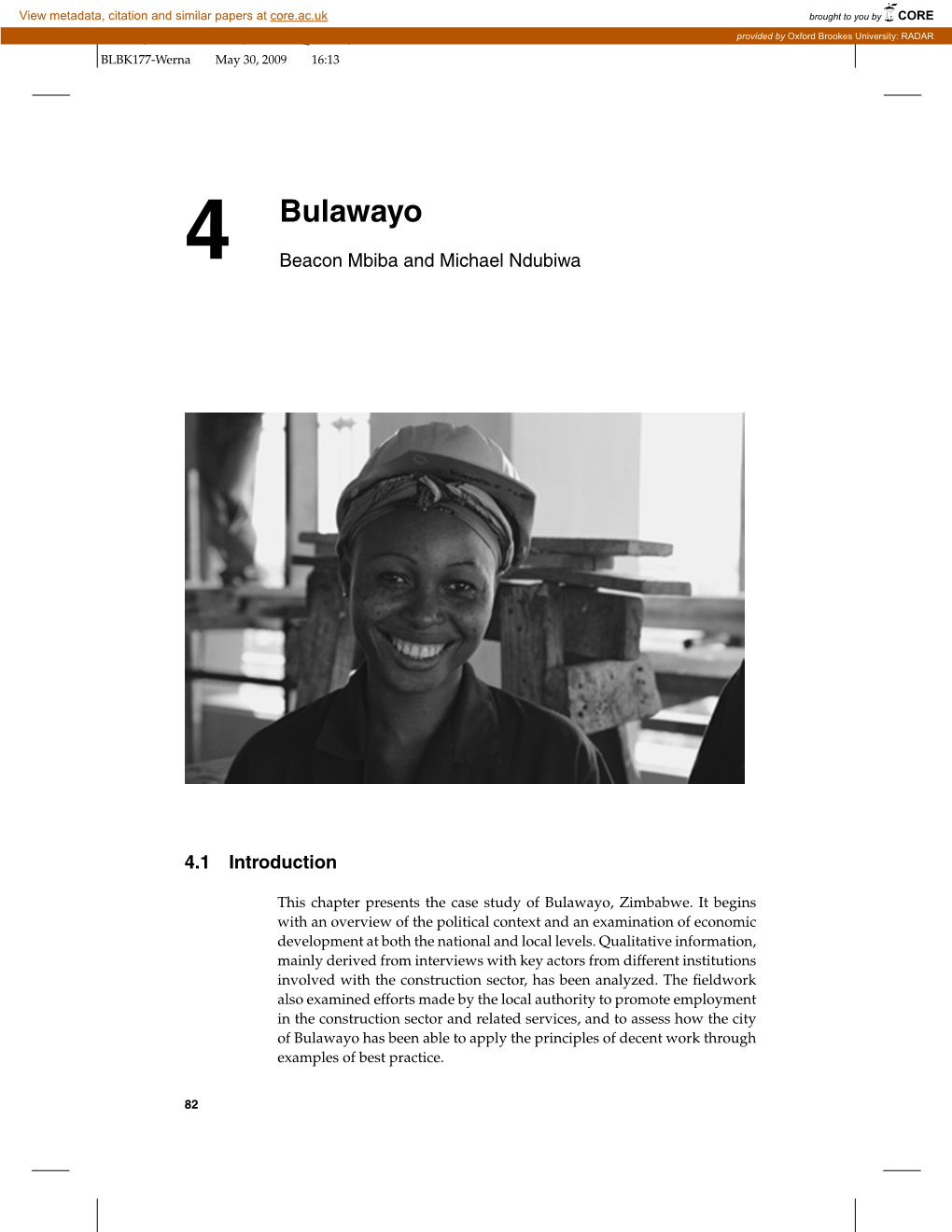 4 Bulawayo Decent Work Indicators