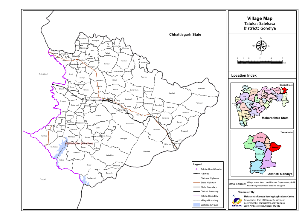 Village Map Taluka: Salekasa District: Gondiya Chhattisgarh State Powaritola Navegaon Pathantola