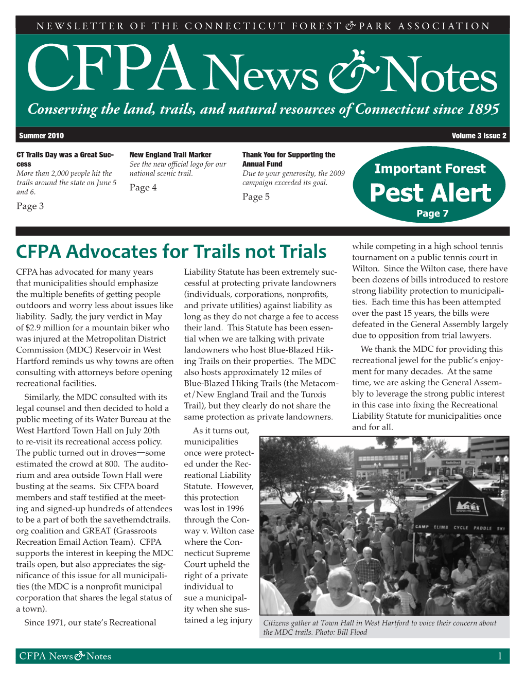 Cfpanews Notes Conserving the Land, Trails, and Natural Resources of Connecticut Since 1895