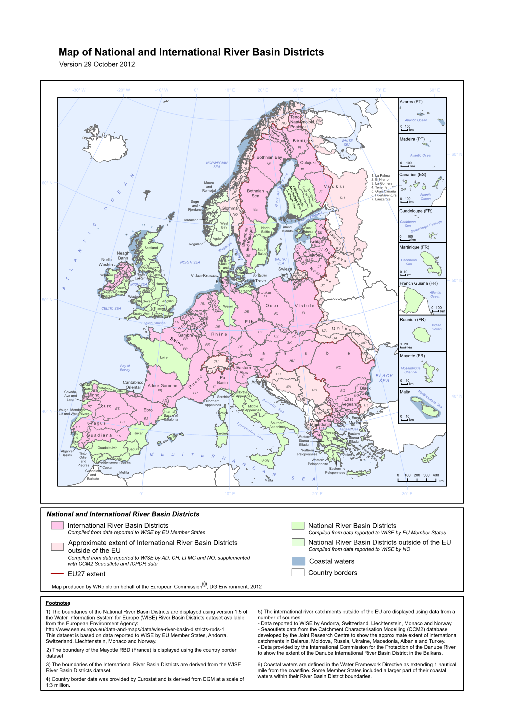 Map of National and International River Basin Districts Version 29 October 2012