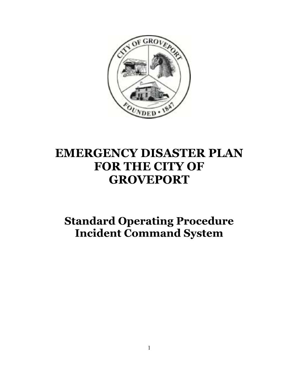 Emergency Disaster Plan for the City of Groveport