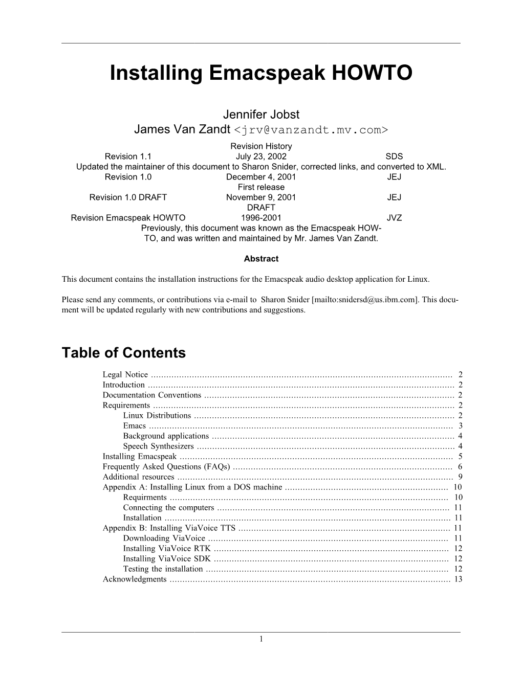 Installing Emacspeak HOWTO