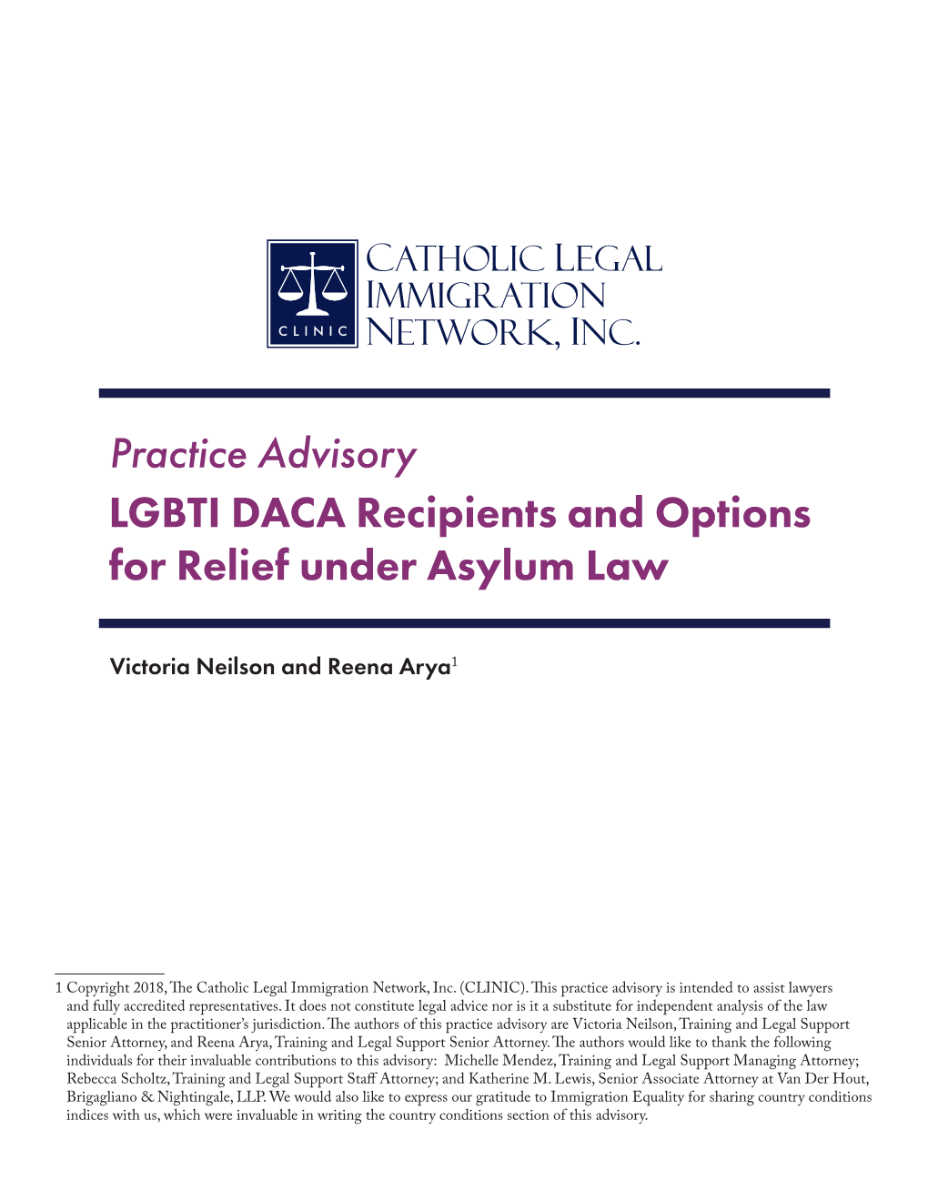 Practice Advisory LGBTI DACA Recipients and Options for Relief Under Asylum Law