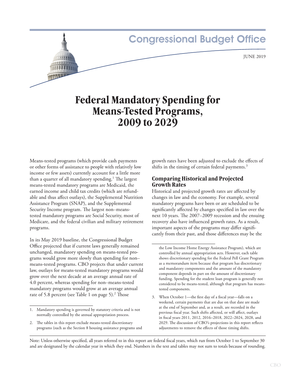 Federal Mandatory Spending for Means-Tested Programs, 2009 to 2029