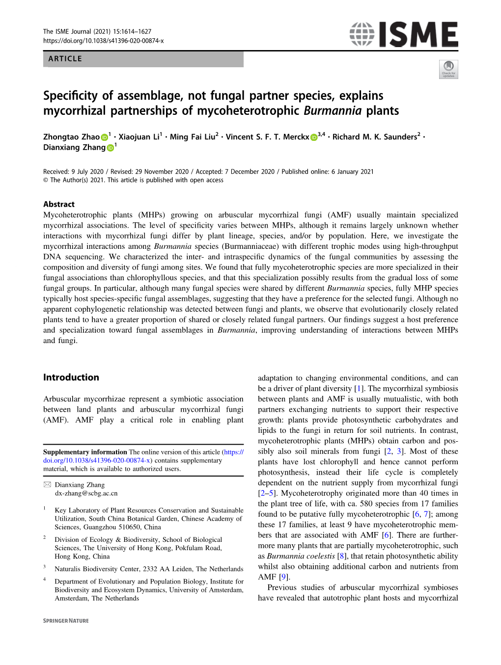 Specificity of Assemblage, Not Fungal Partner Species, Explains