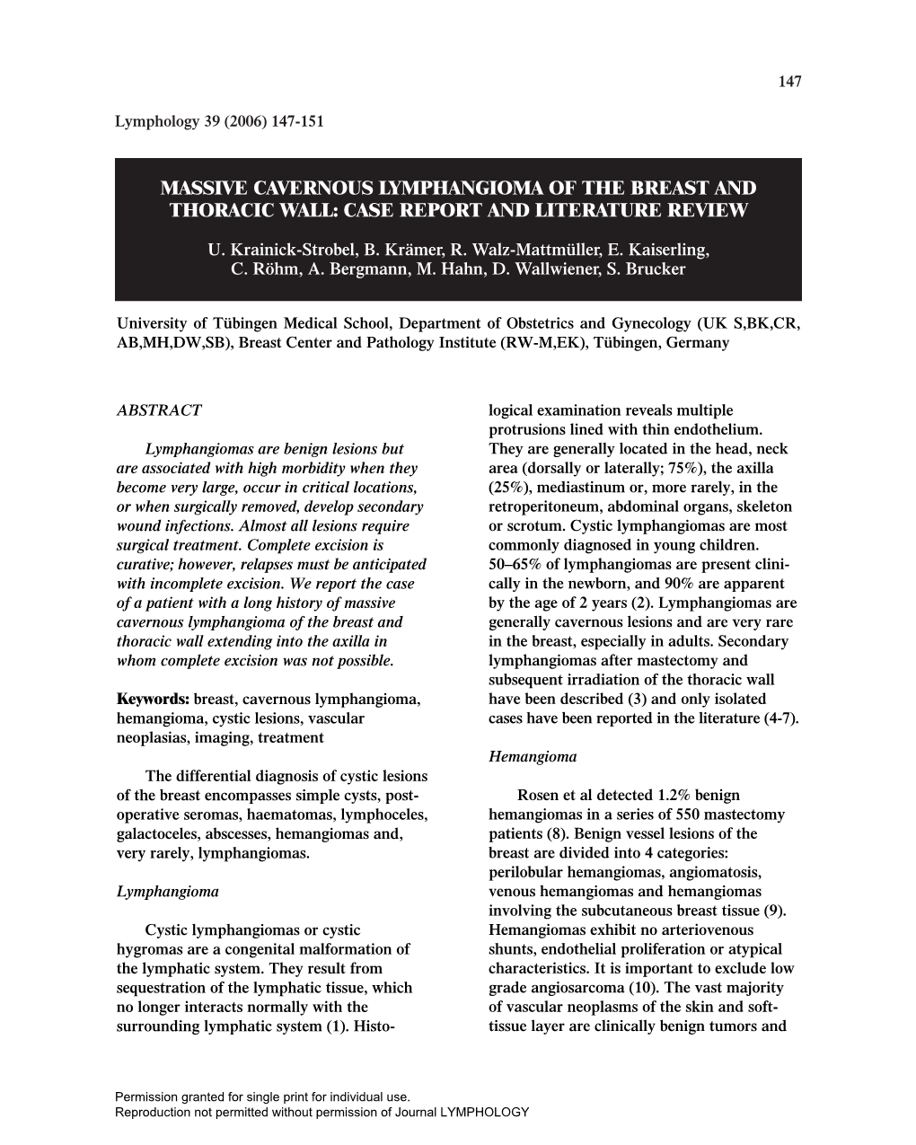 Massive Cavernous Lymphangioma of the Breast and Thoracic Wall: Case Report and Literature Review