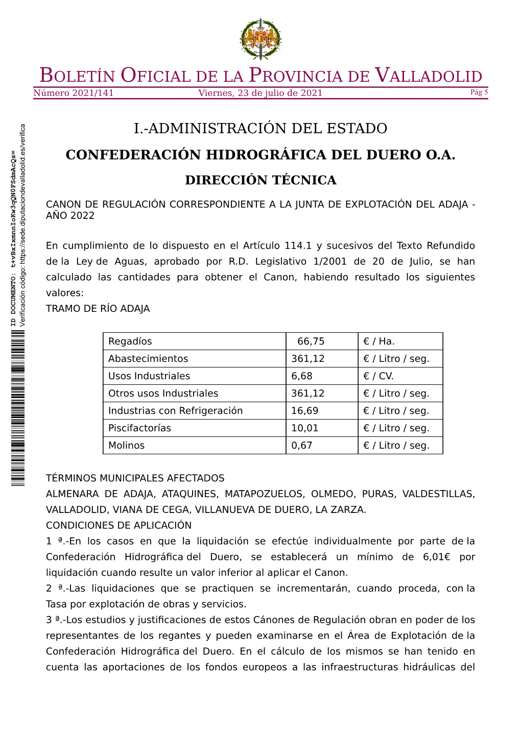 Confederación Hidrográfica Del Duero Oa