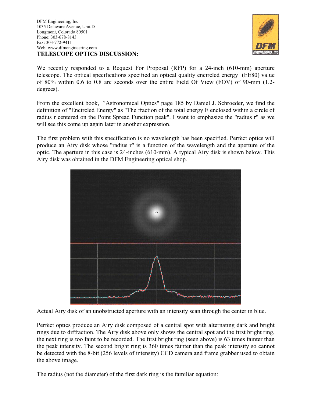 Telescope Optics Discussion