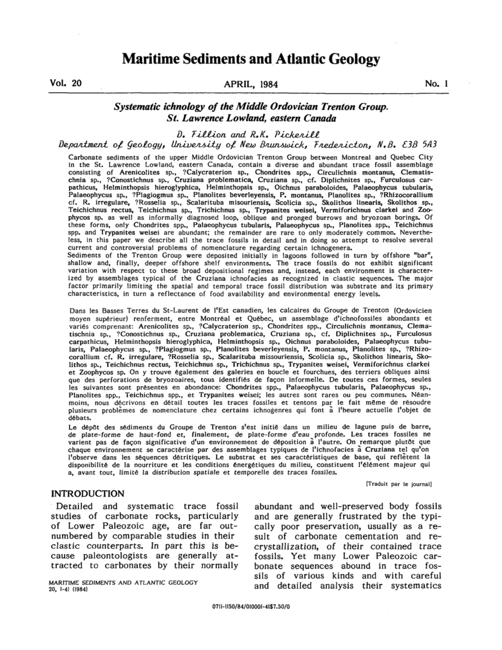 Maritime Sediments and Atlantic Geology