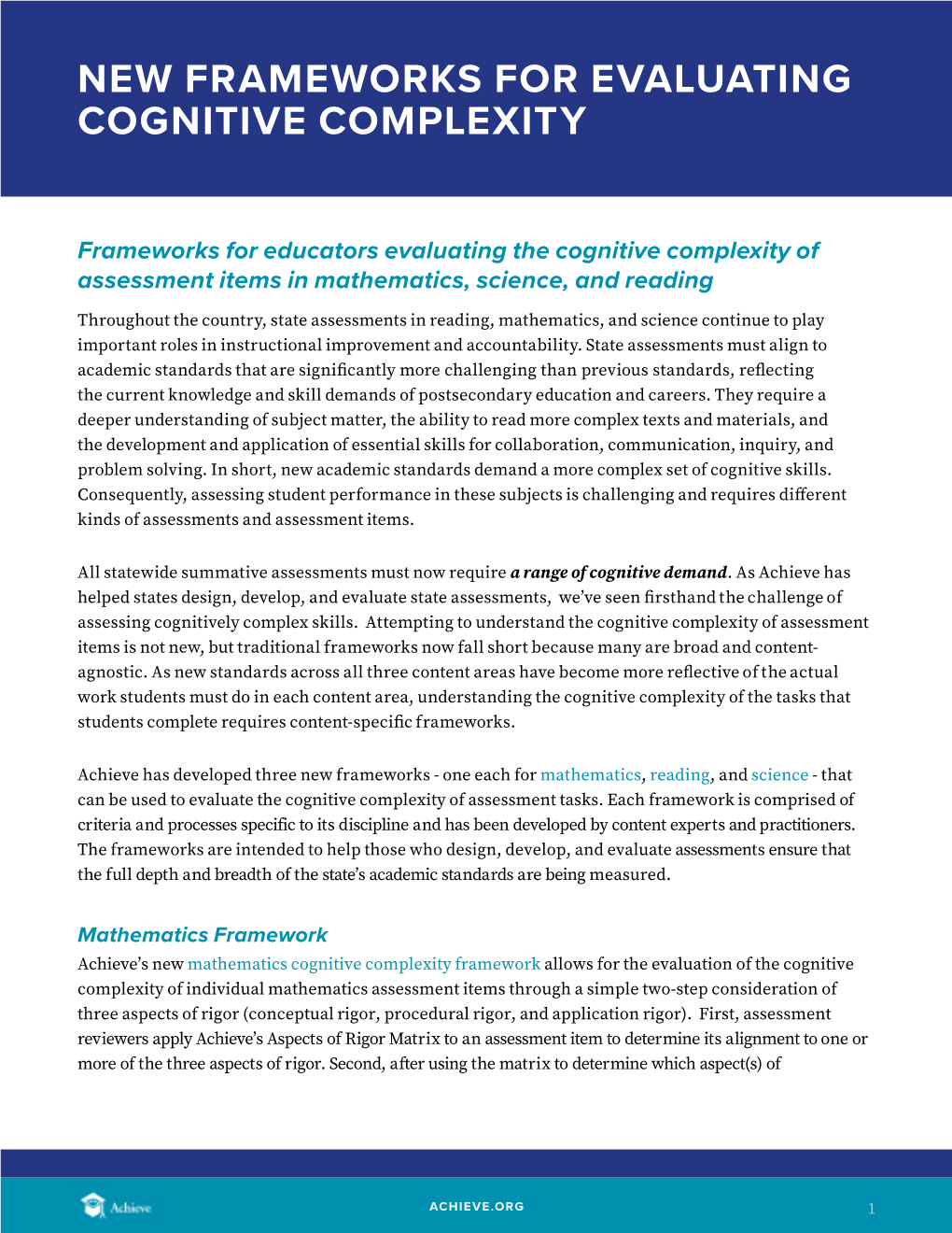 New Frameworks for Evaluating Cognitive Complexity