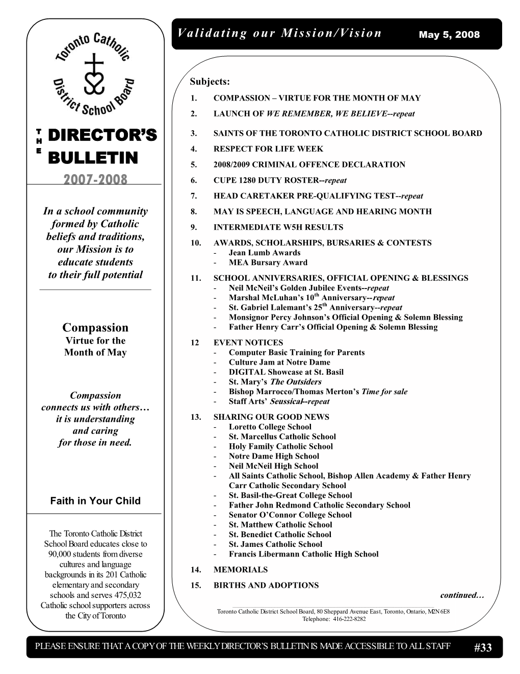 Director's Bulletin