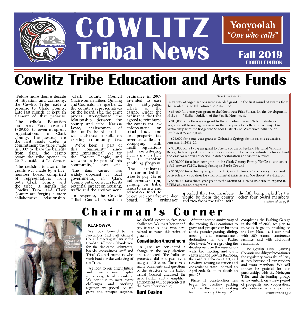 Cowlitz Tribe Education and Arts Funds