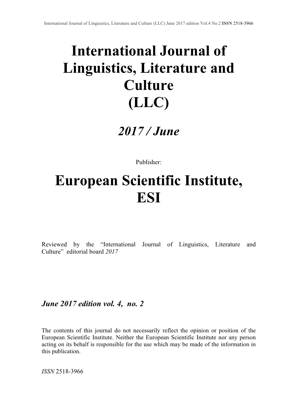 Vol.4 No.2 ISSN 2518-3966