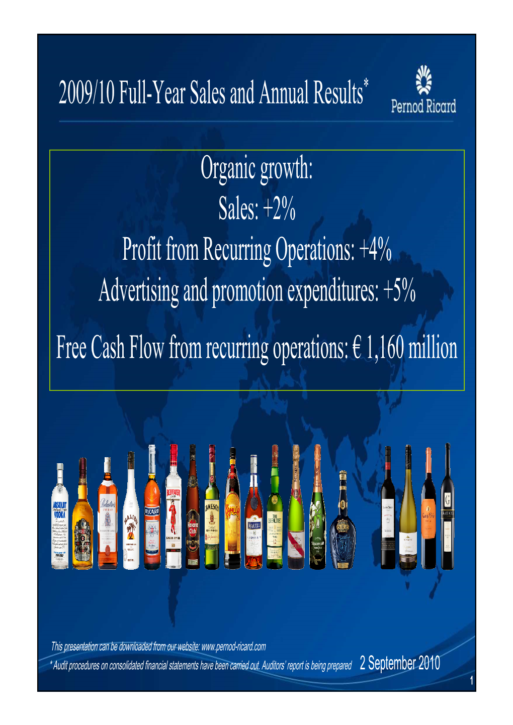 Pernod Ricard 2009 2010 Sales and Results