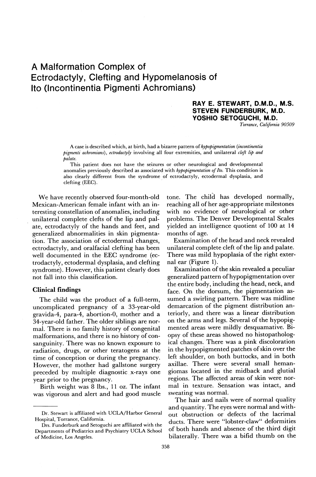 Preceded by Multiple Diagnostic. X-Rays One Year Prior to The