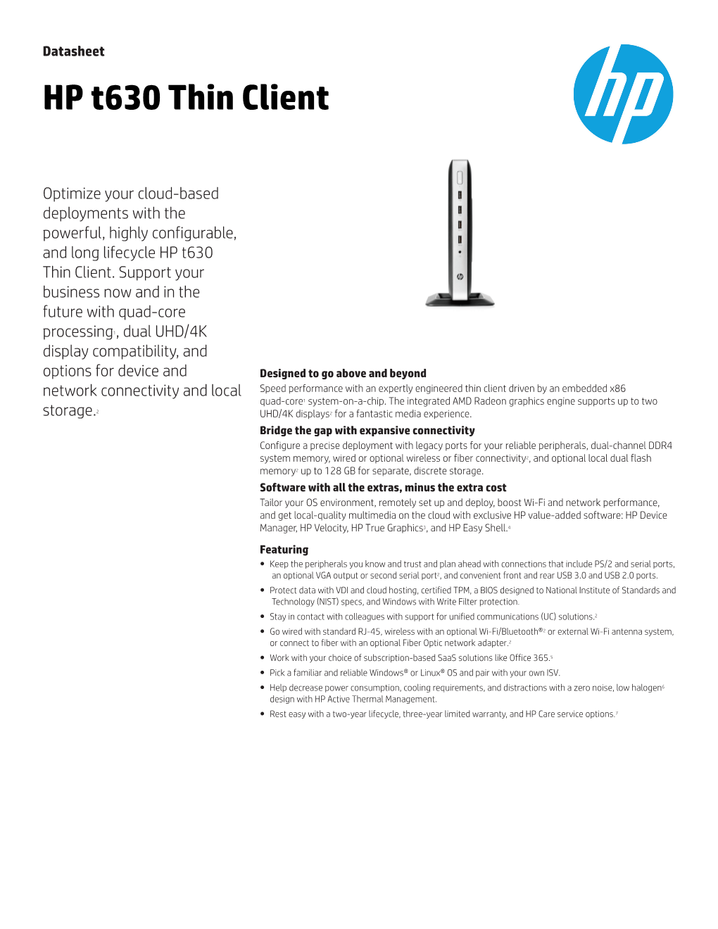 PSG AMS Commercial Thin Client Datasheet 2013