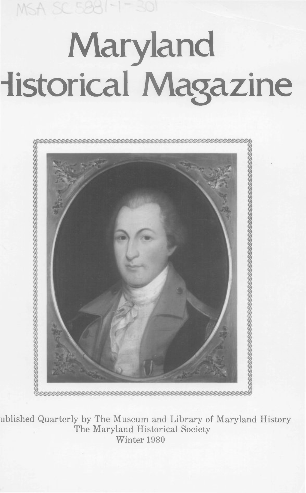 Maryland Historical Magazine, 1980, Volume 75, Issue No. 4