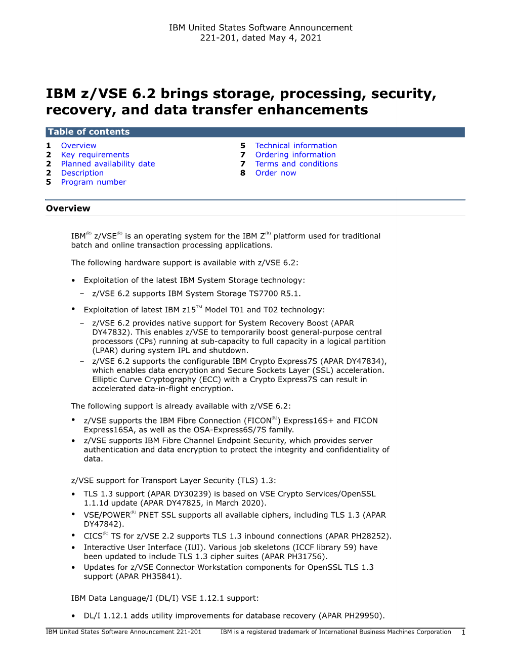 IBM Z/VSE 6.2 Brings Storage, Processing, Security, Recovery, and Data Transfer Enhancements