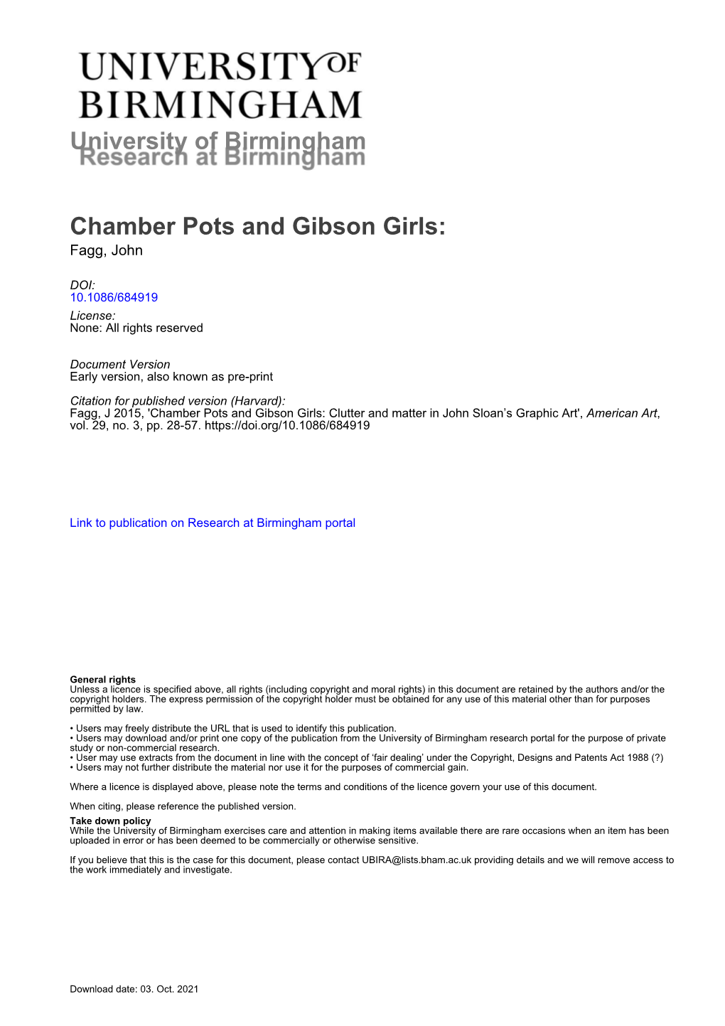 November 2014 Chamber Pots and Gibson Girls