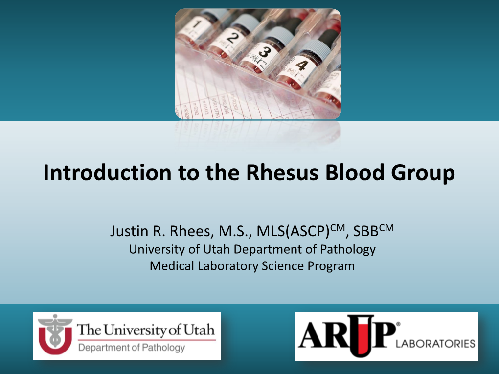 Introduction to the Rh Blood Group.Pdf