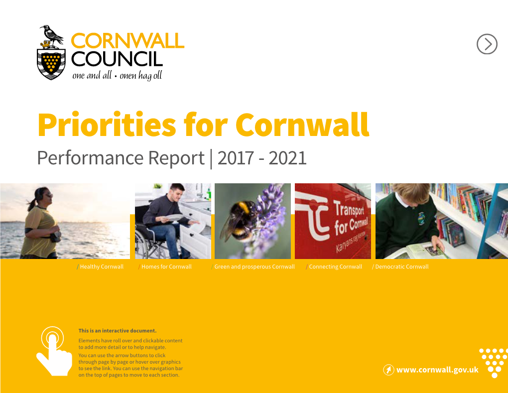 Priorities for Cornwall 2017-2021: Performance Report