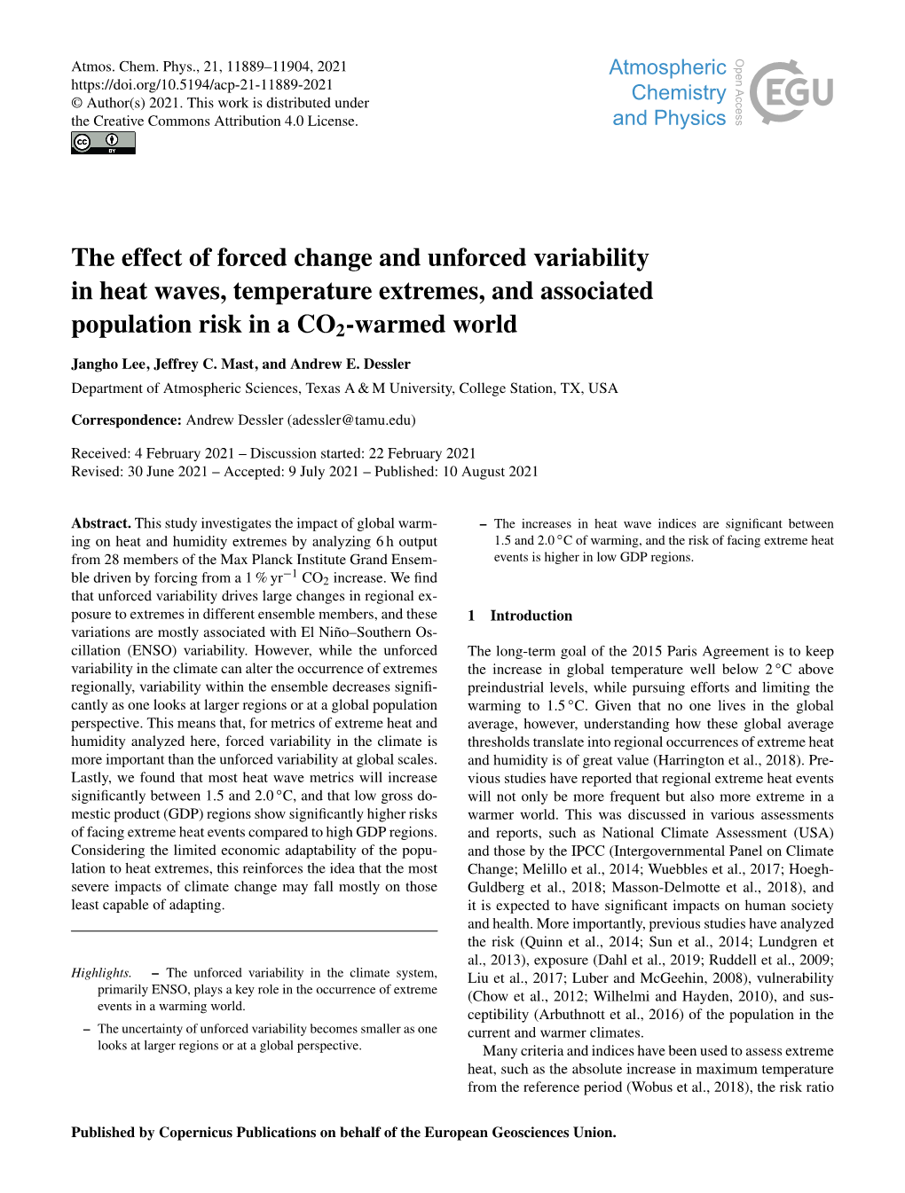 The Effect of Forced Change and Unforced Variability in Heat Waves, Temperature Extremes, and Associated Population Risk in a CO2-Warmed World