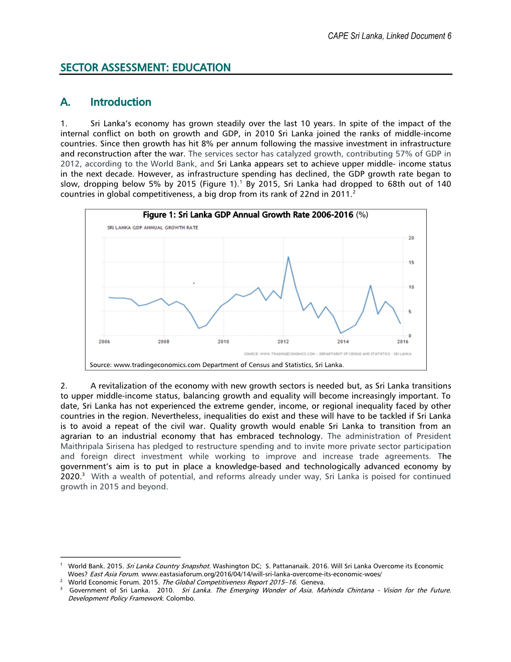 Education Sector Assessment