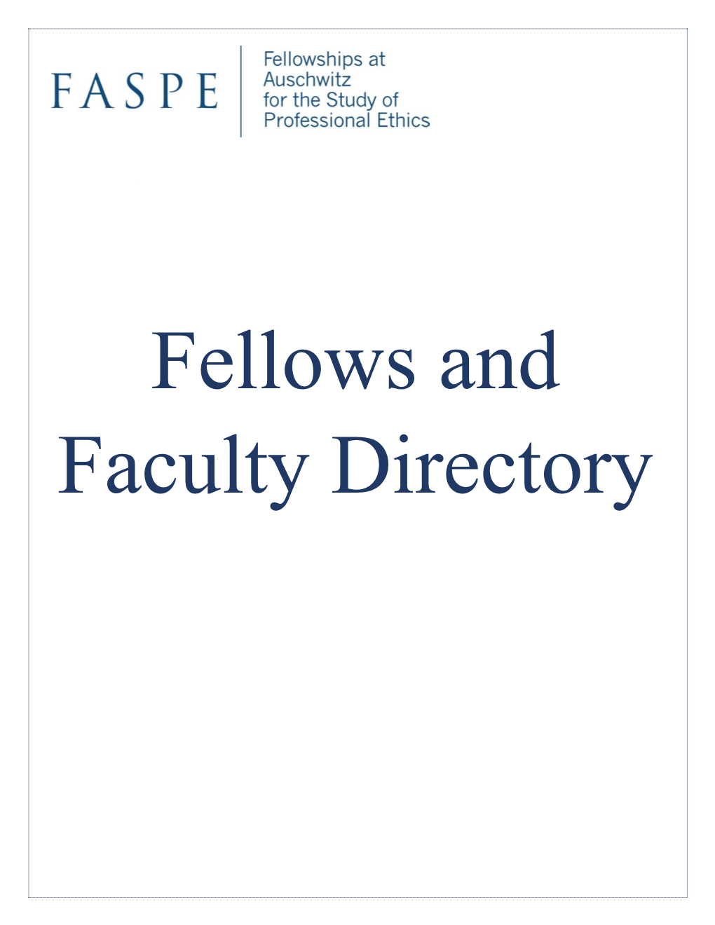 Fellows and Faculty Directory