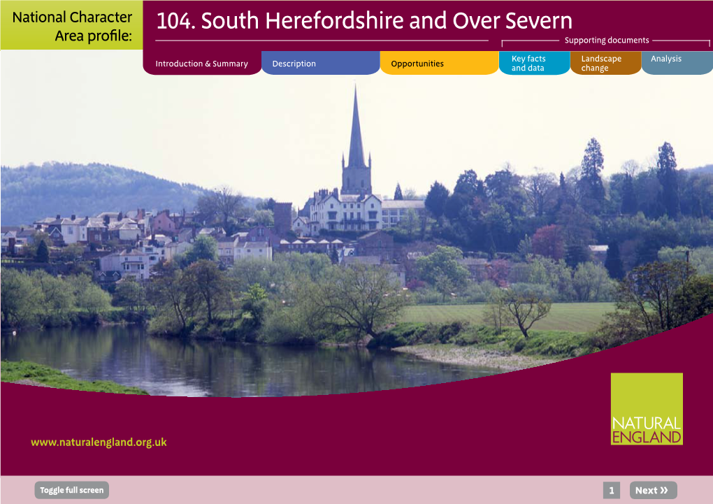 104. South Herefordshire and Over Severn Area Profile: Supporting Documents