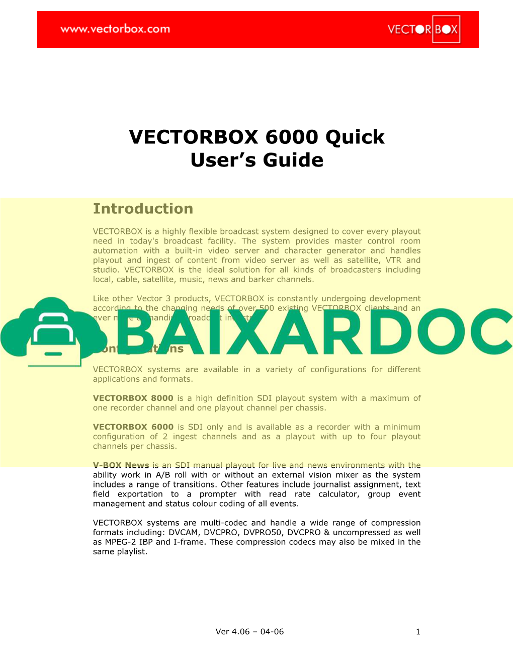 S Guide to VECTORBOX 6000