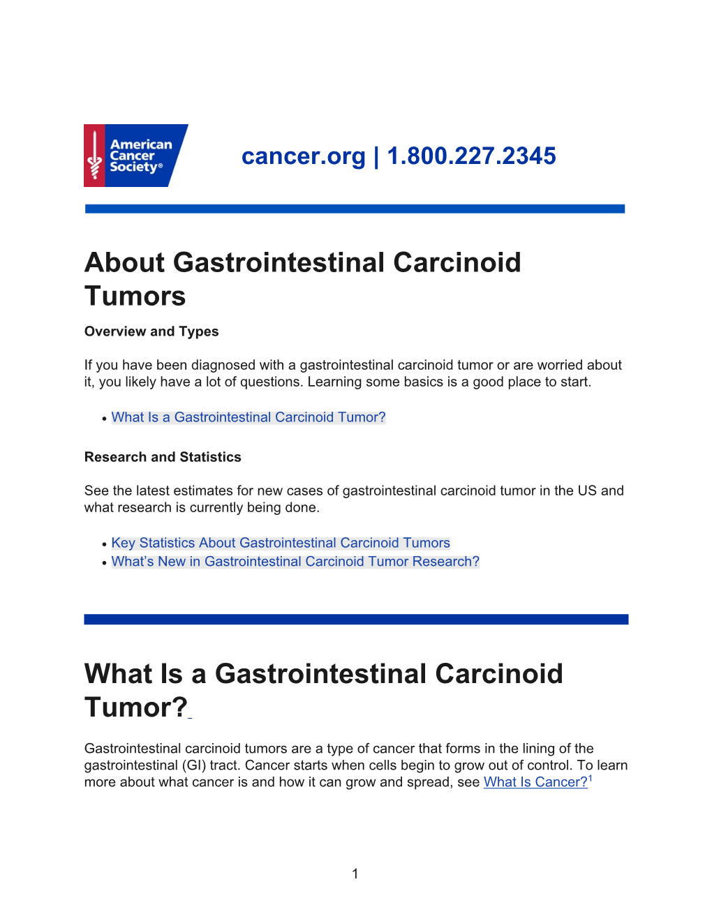 What Is a Gastrointestinal Carcinoid Tumor?