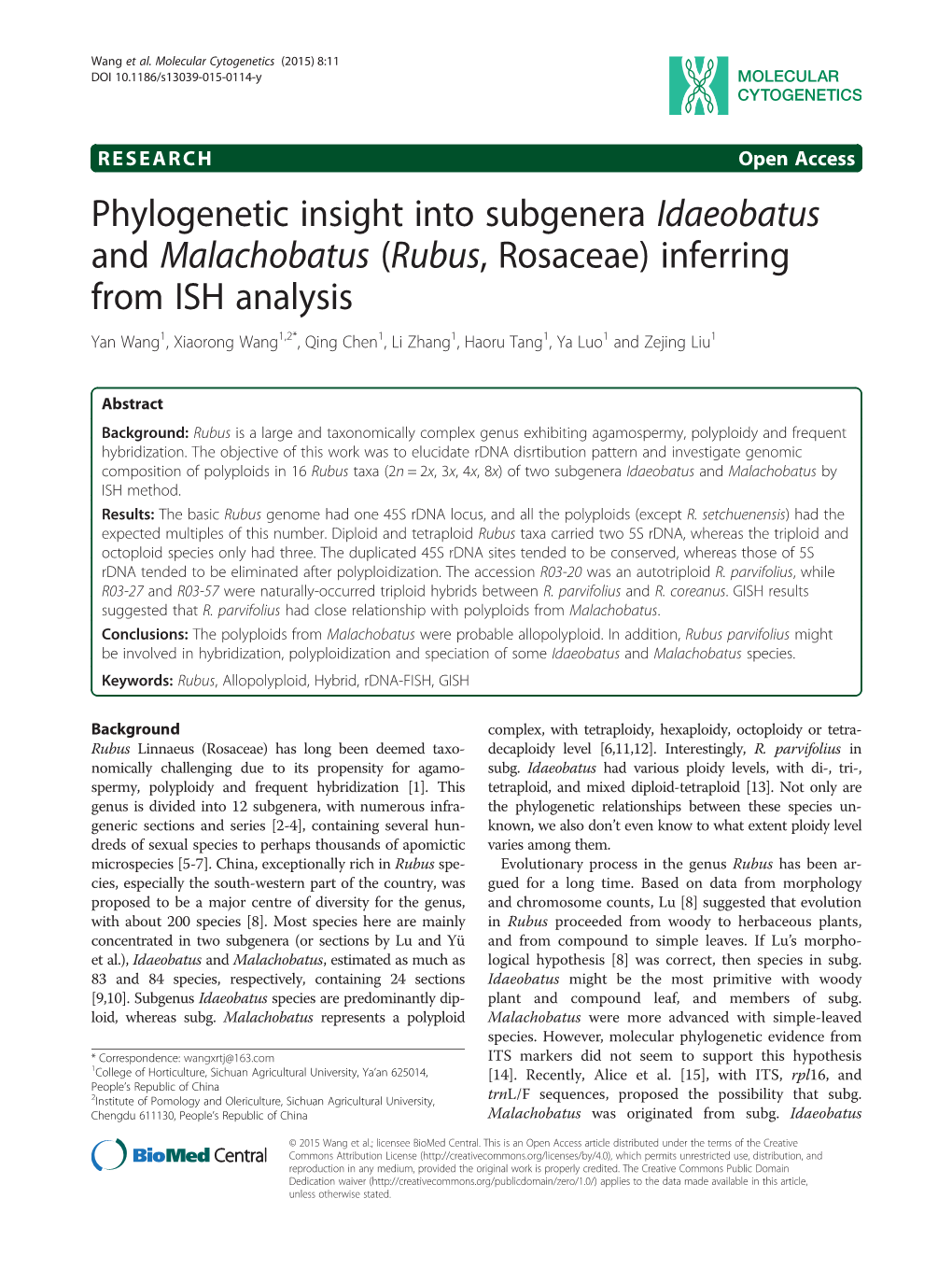 Phylogenetic Insight Into Subgenera Idaeobatus and Malachobatus