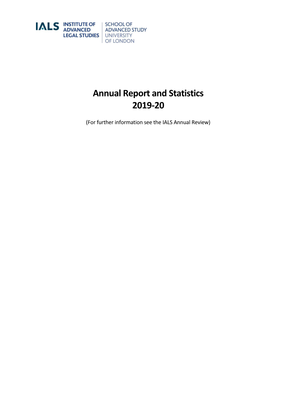 Annual Report and Statistics 2019-20